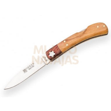 Navaja Joker Breton mango olivo combinado con madera prensada, hoja 7 cm