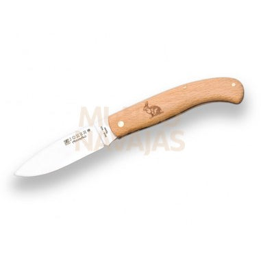 Navaja Joker De antaño mango de haya y hoja inox. de 8 cm.motivo liebre