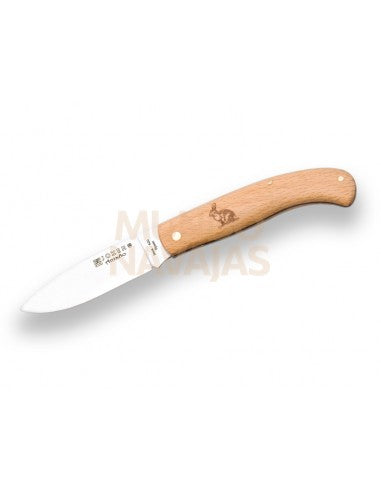 Navaja Joker De antaño mango de haya y hoja inox. de 8 cm.motivo liebre