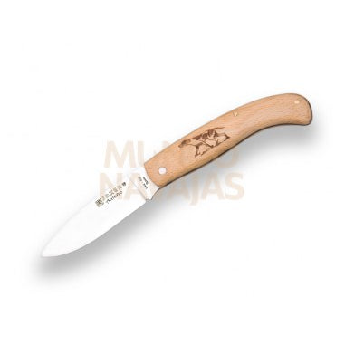 Navaja Joker De antaño mango de haya y hoja inox. de 8 cm.motivo pointer
