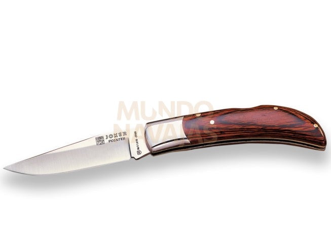 Navaja Joker Pointer cachas de madera roja