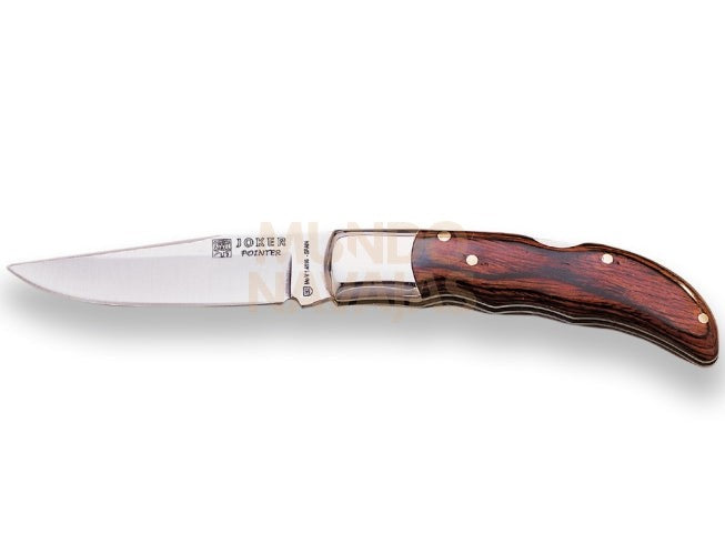 Navaja Joker Pointer cachas de madera roja
