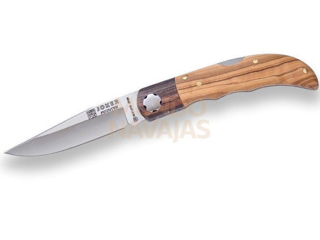 Navaja Joker Pointer con cachas de olivo y virola palisandro