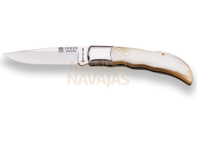 Navaja Joker Pointer con cachas en asta de toro  hoja 7,5 cm