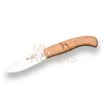 Navaja ker de antaño mango de haya y hoja inox.de 8 cm. motivo galgo.