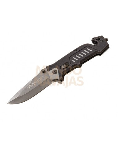 Navaja rescate puño engomado hoja 8,5 cm con funda