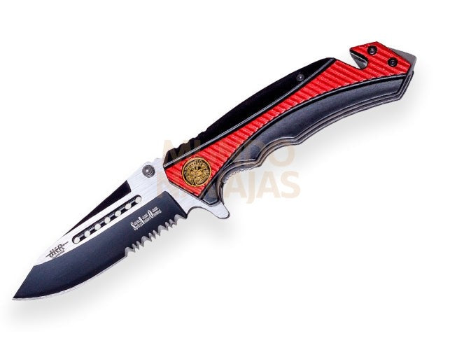 Navaja tactica JKR564, puño de aluminio, hoja de 8,5 cm